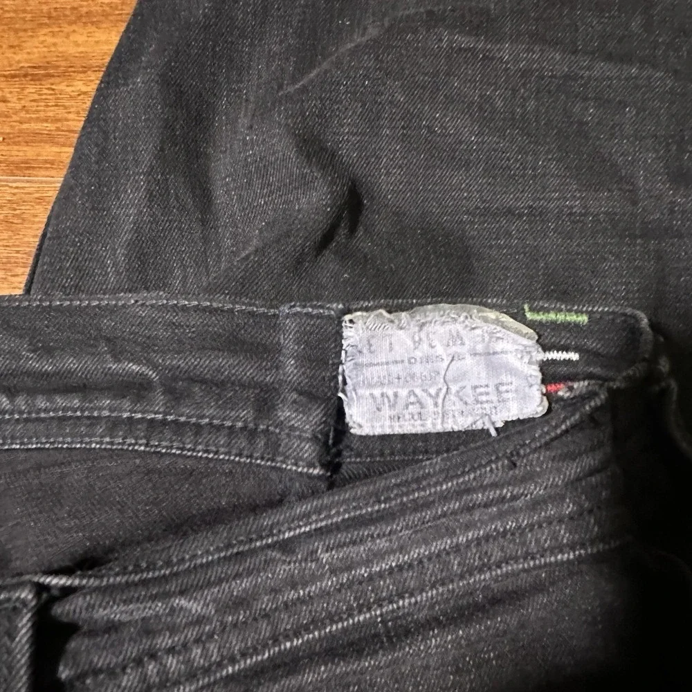 Diesel Mens Jeans 36x30 Black Waykee 0845A Regular Straight Denim Button Y2K